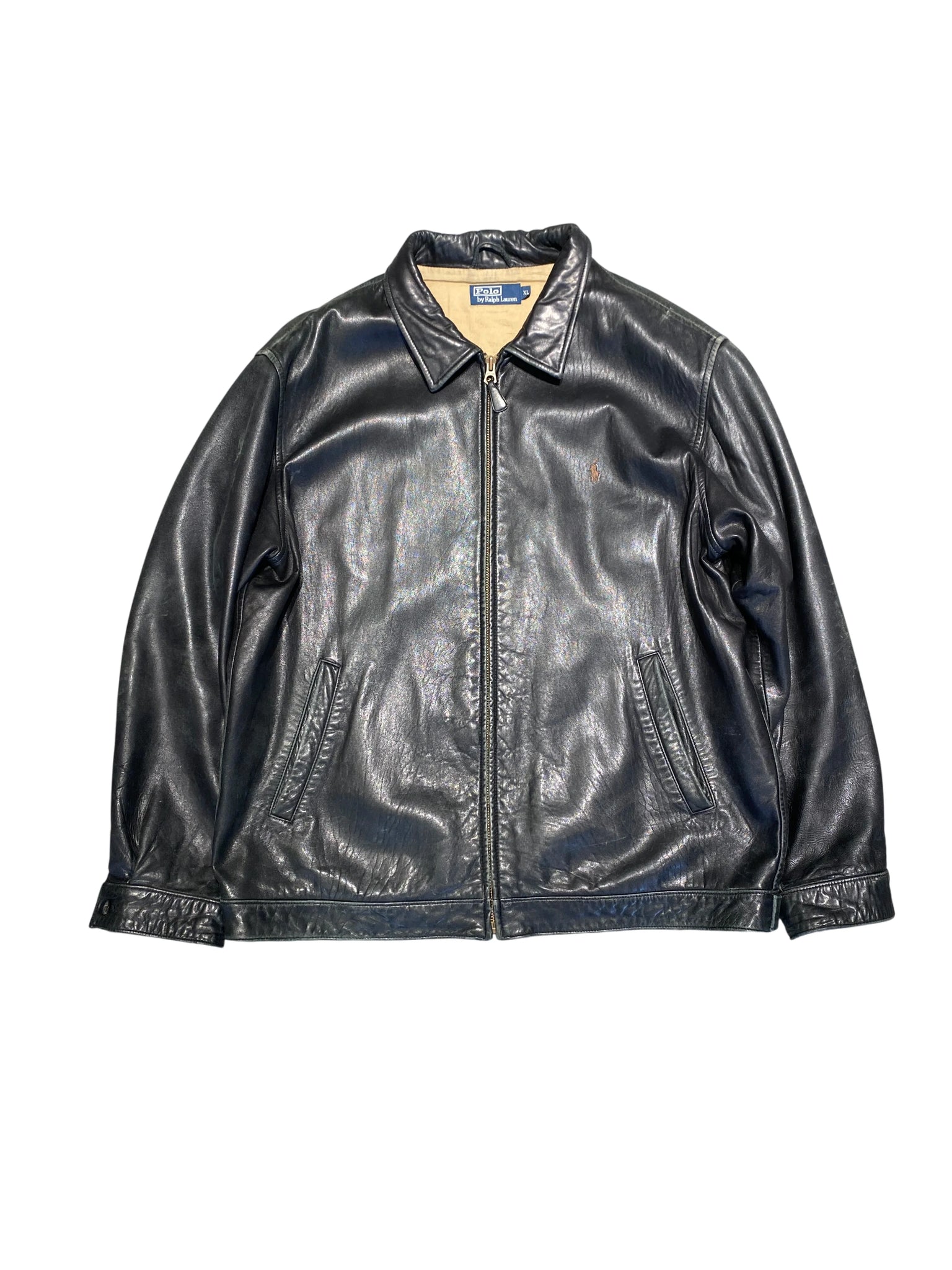 Polo Ralph Lauren Leather Jacket XL Black