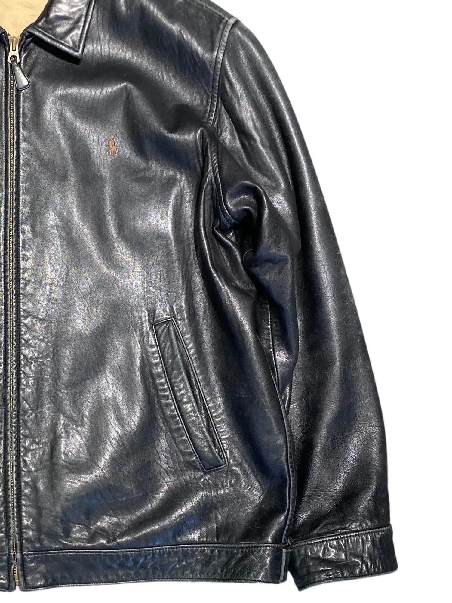 Polo Ralph Lauren Leather Jacket XL Black