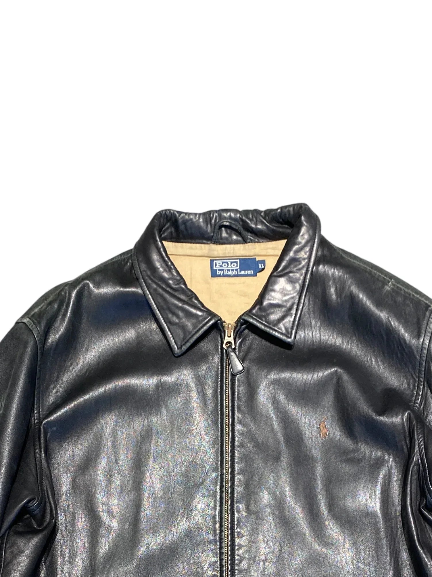 Polo Ralph Lauren Leather Jacket XL Black