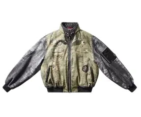 REMEDY green printed bomber jacket XXL Green