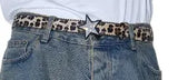 DARKBLUE star leopard belt Brown