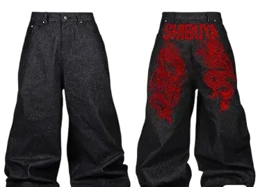 RYE CHASIN shibuya red dragon jeans M Black