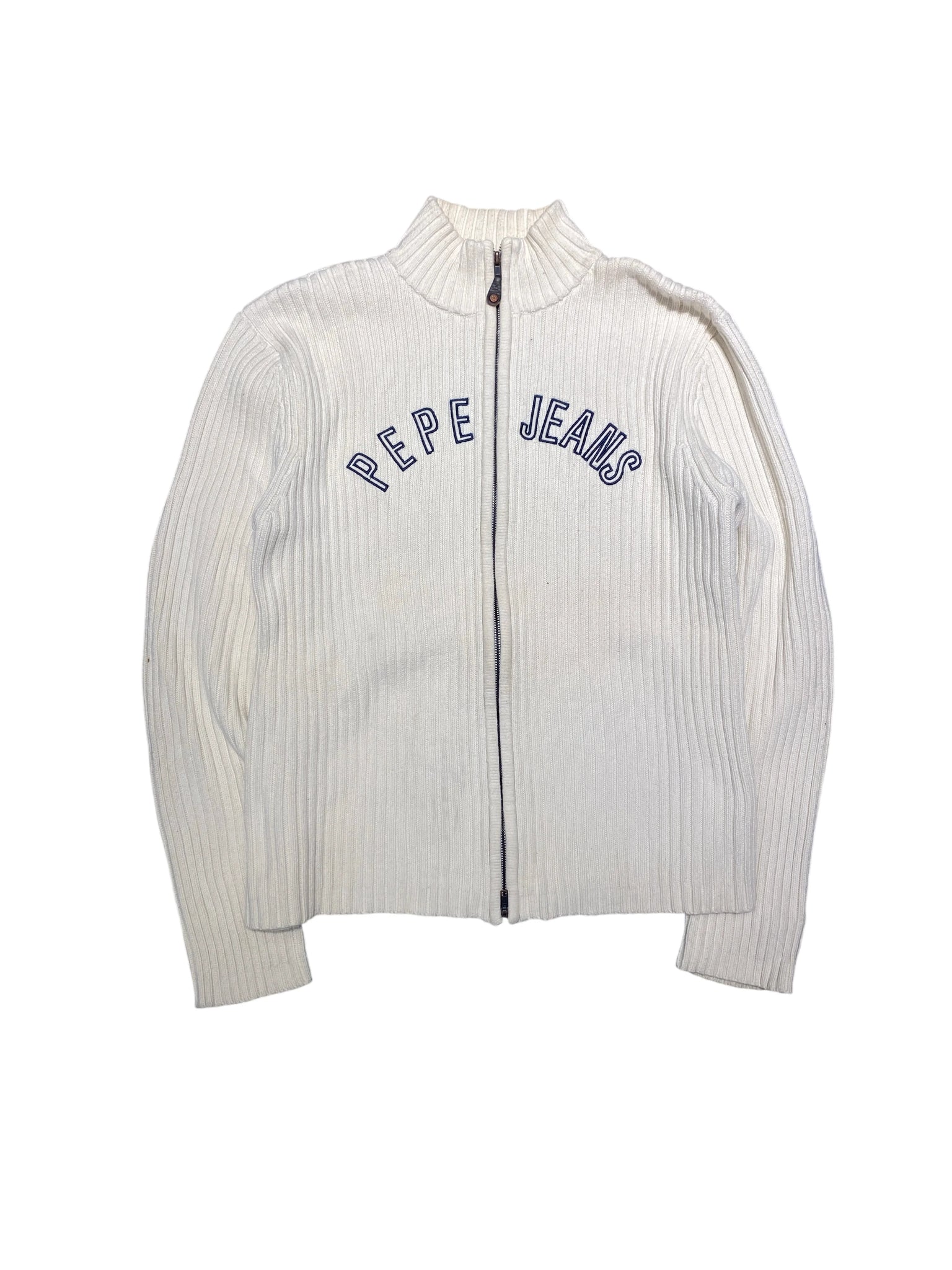 Pepe Jeans Knit Zip-up Sweatshirt L White
