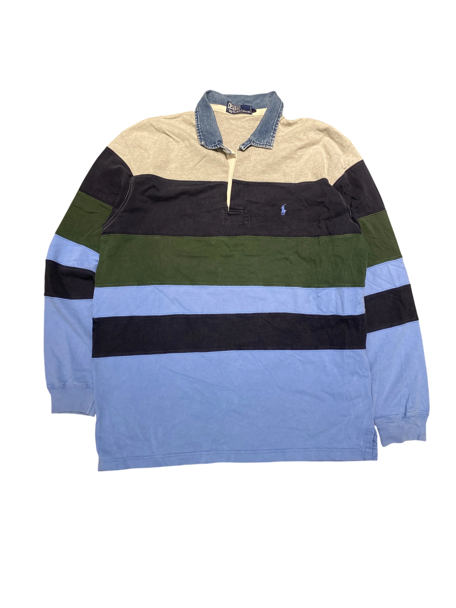 Polo Ralph Lauren Long Sleeve Rugby Shirt L Blue