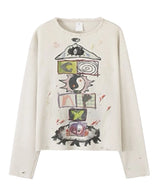 CONP Hopscotch Long Sleeve Top S White