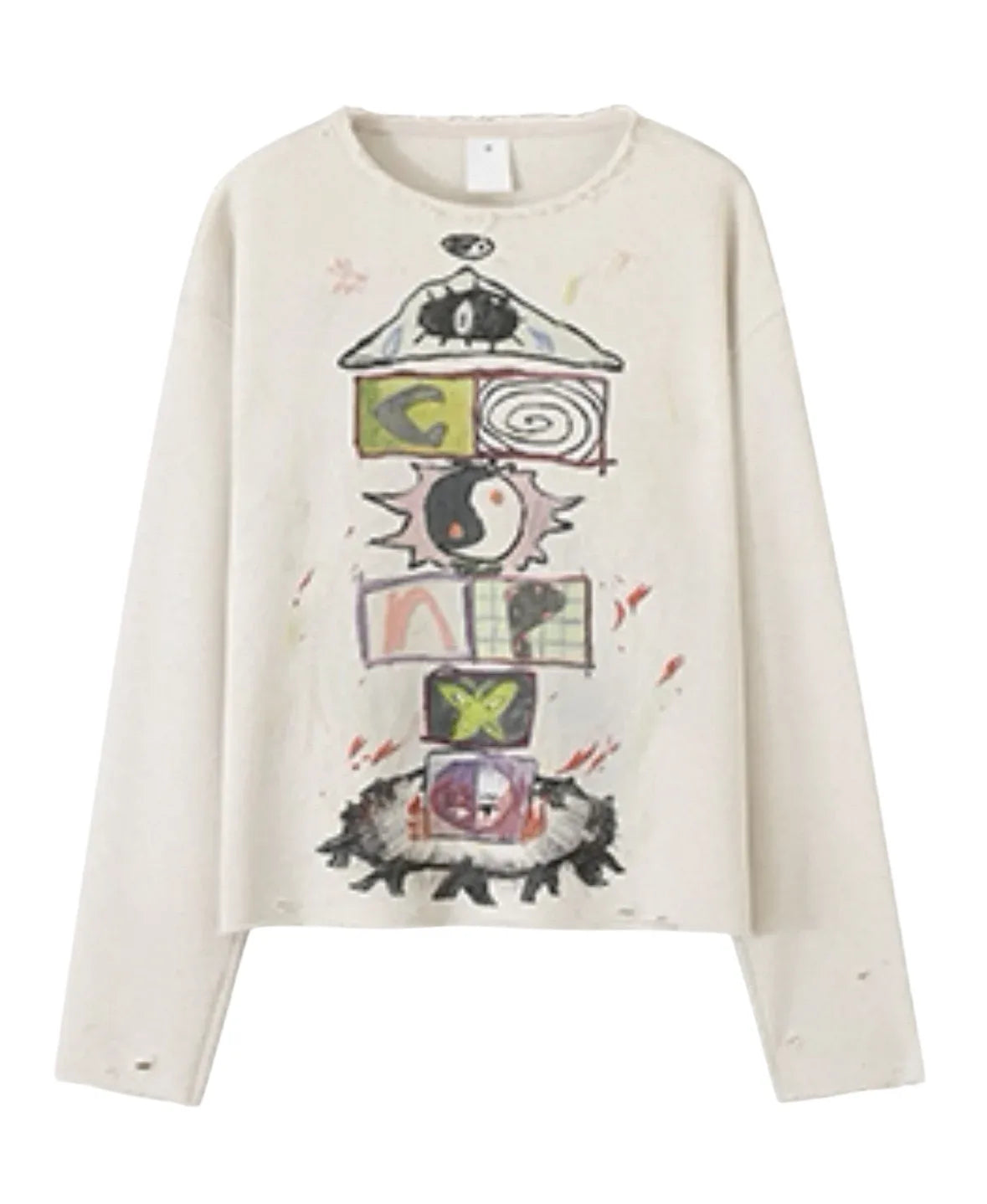 CONP Hopscotch Long Sleeve Top S White