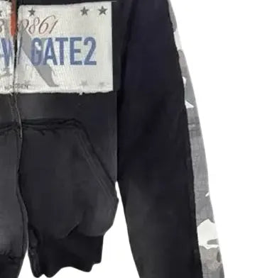 no E Mosen Patch Camo Hoodie/zipped Jacket M Black