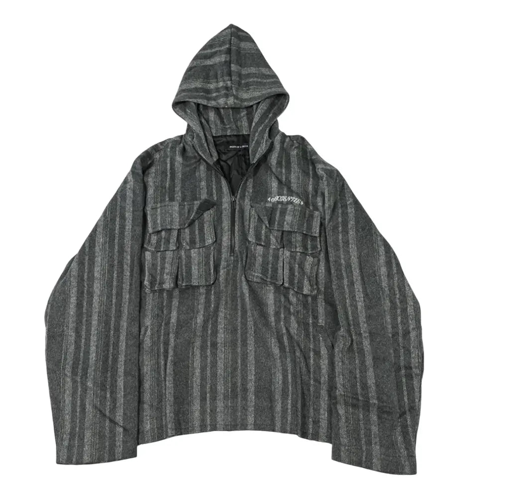 POH Gray Stripes Hooded Pullover XS Gray