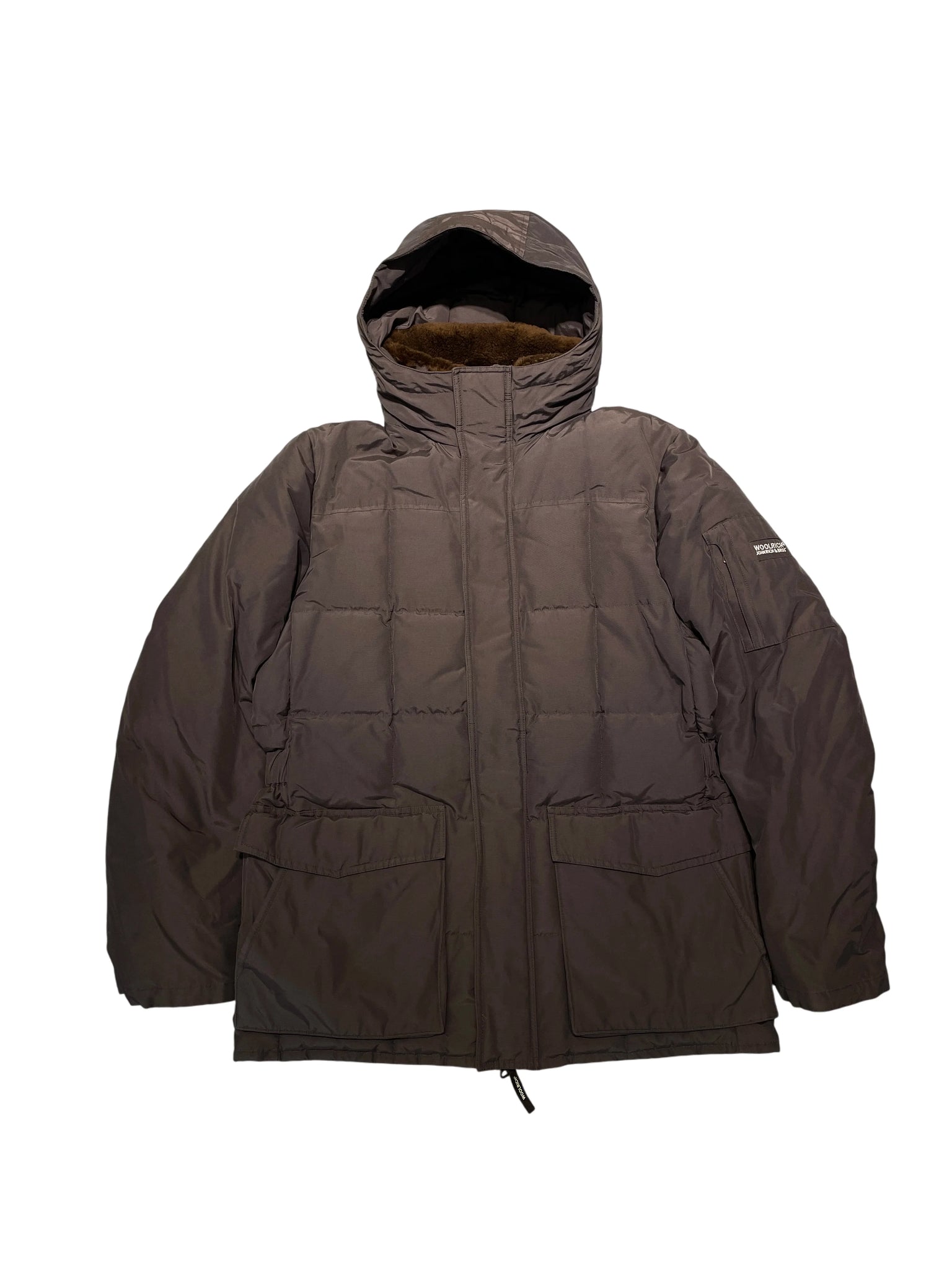 Woolrich Down Puffer Jacket Parka Coat XL Brown