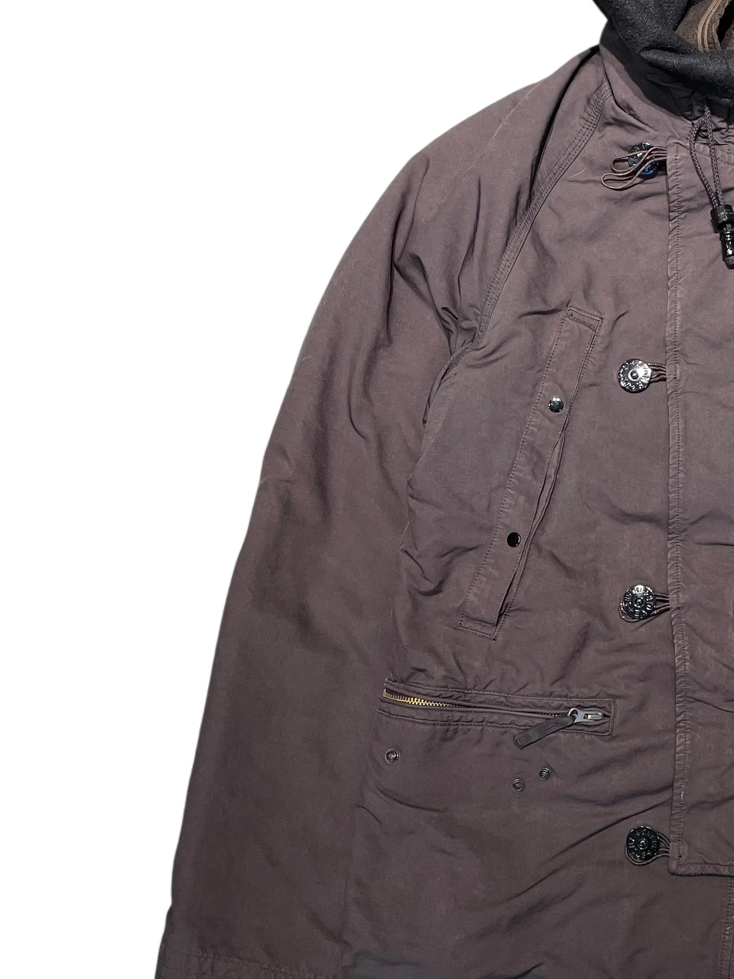 Stone Island Hooded Parka AW07/08 Garment Dyed Micro Reps Field Jacket Jacket XL Brown