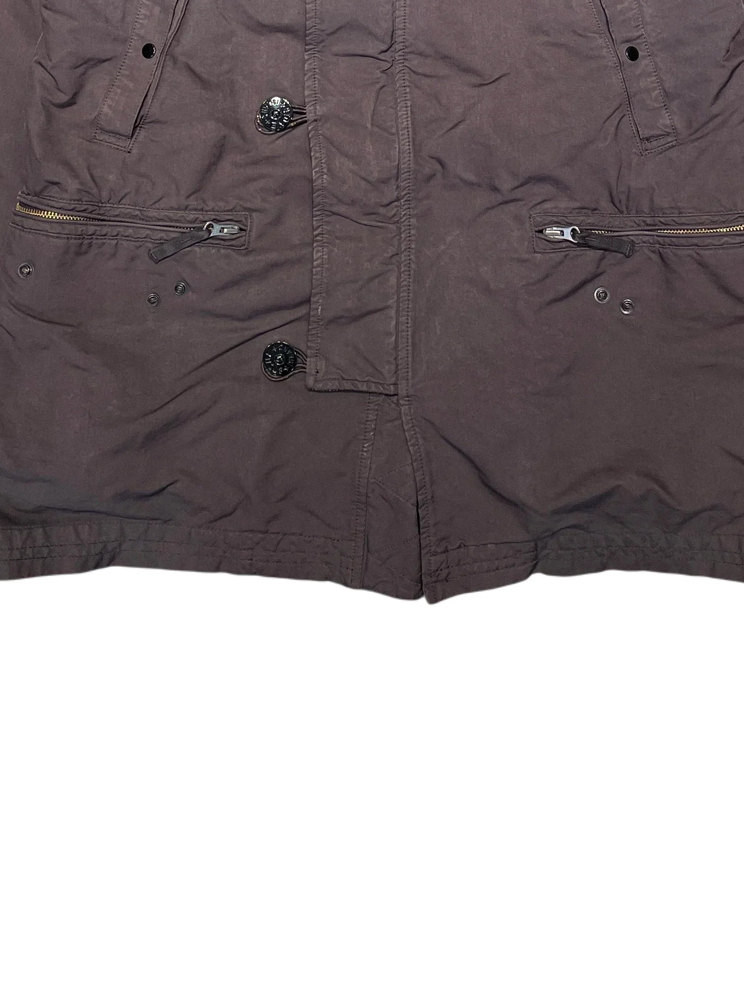 Stone Island Hooded Parka AW07/08 Garment Dyed Micro Reps Field Jacket Jacket XL Brown