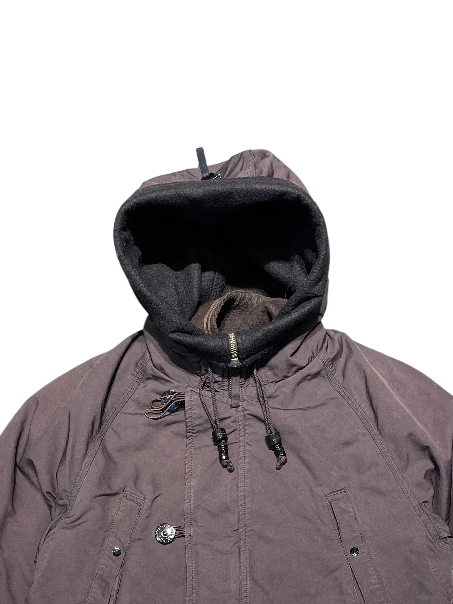 Stone Island Hooded Parka AW07/08 Garment Dyed Micro Reps Field Jacket Jacket XL Brown