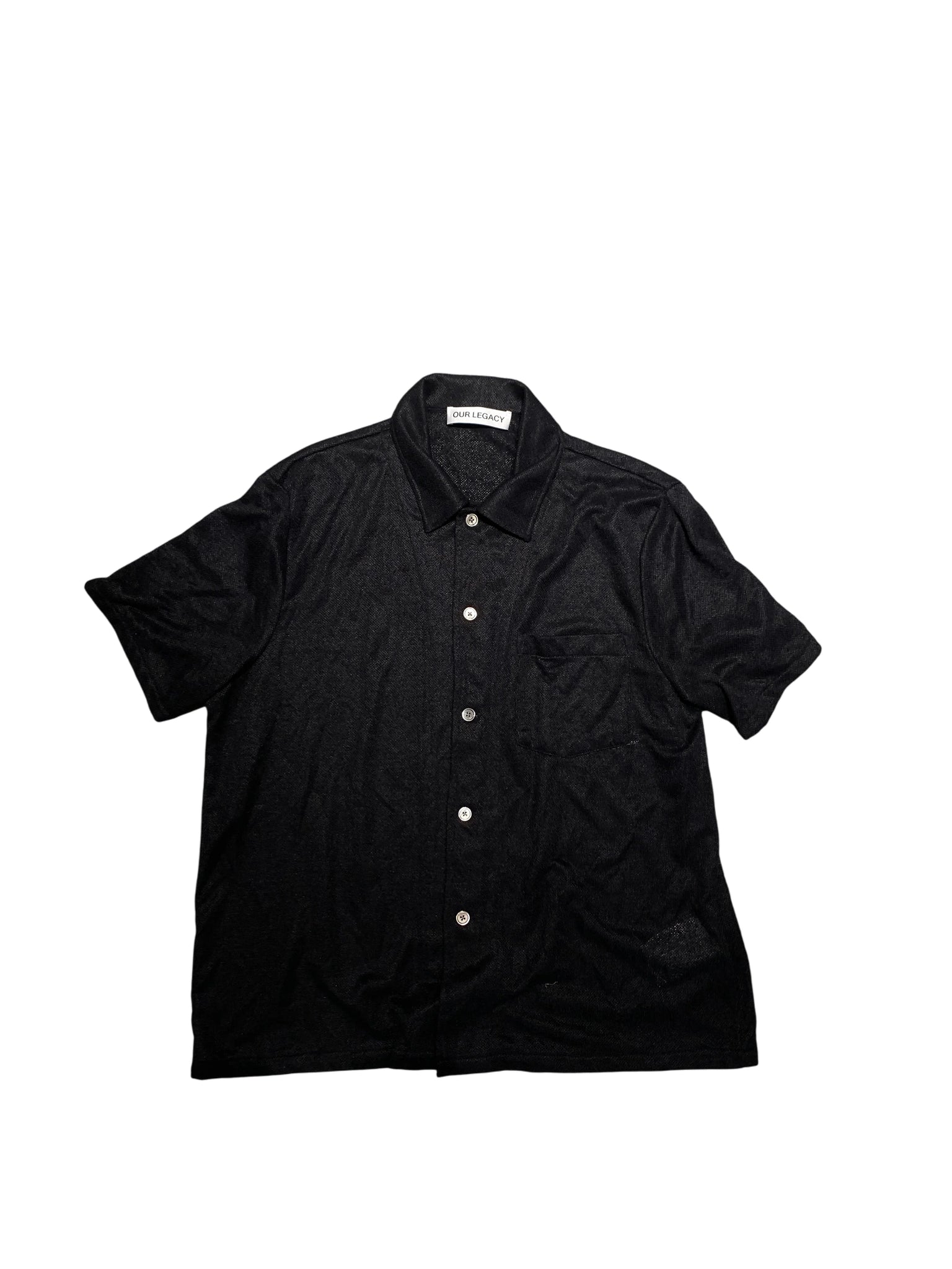 Our Legacy Short Sleeve Button-up Shirt L Black
