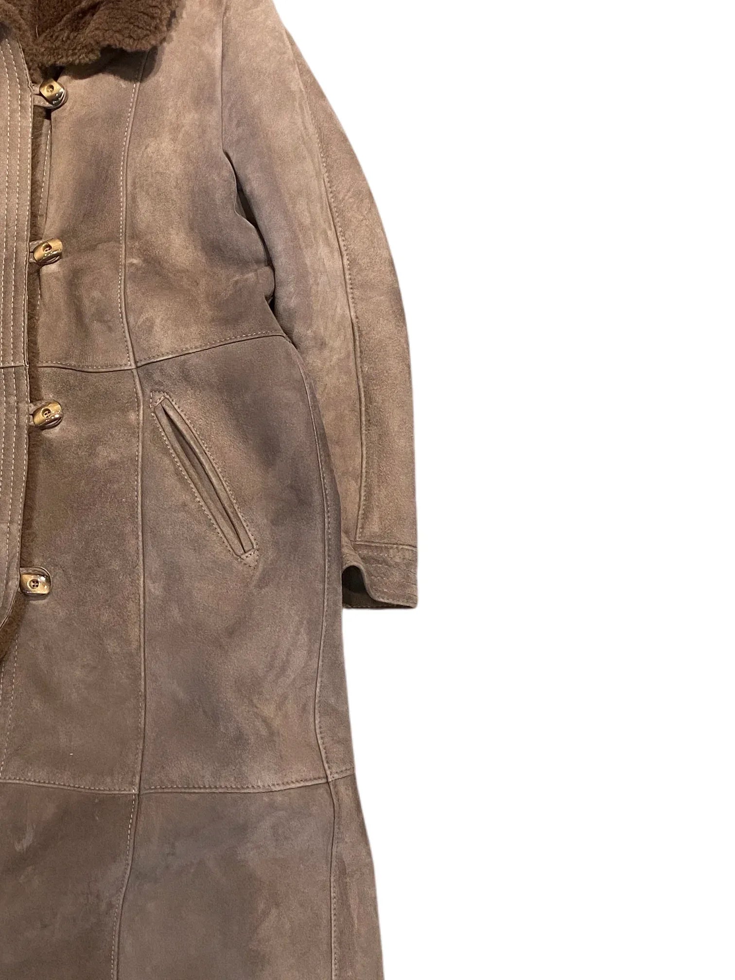 Vintage 80's Shearling Coat 38=S Brown