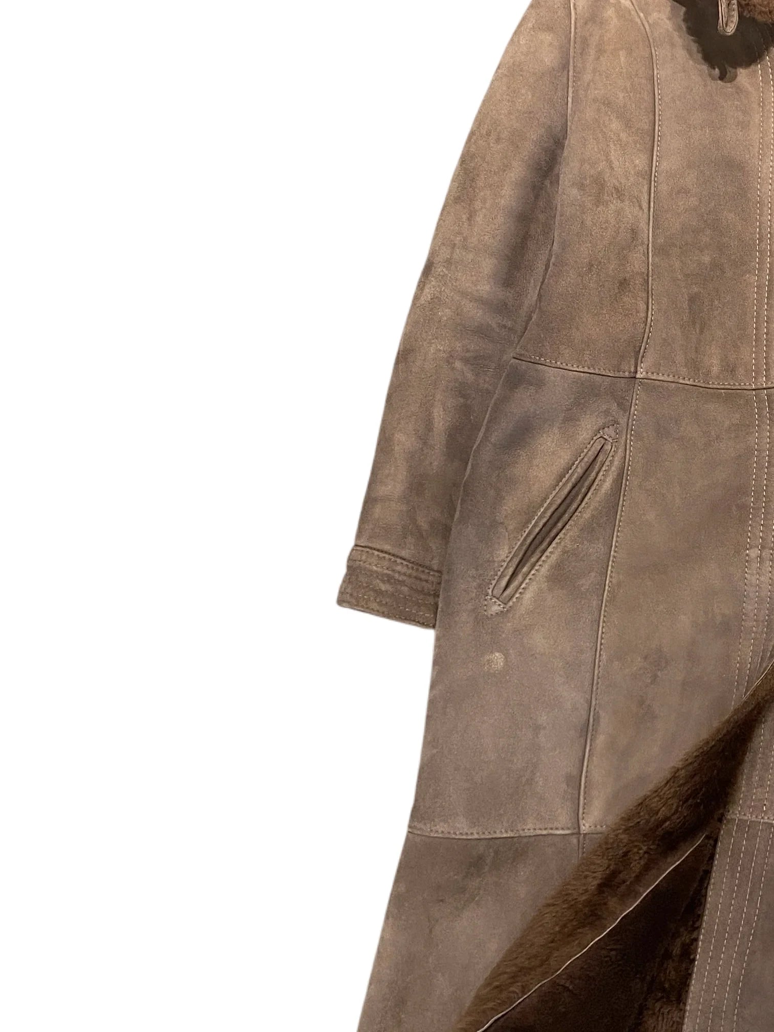 Vintage 80's Shearling Coat 38=S Brown