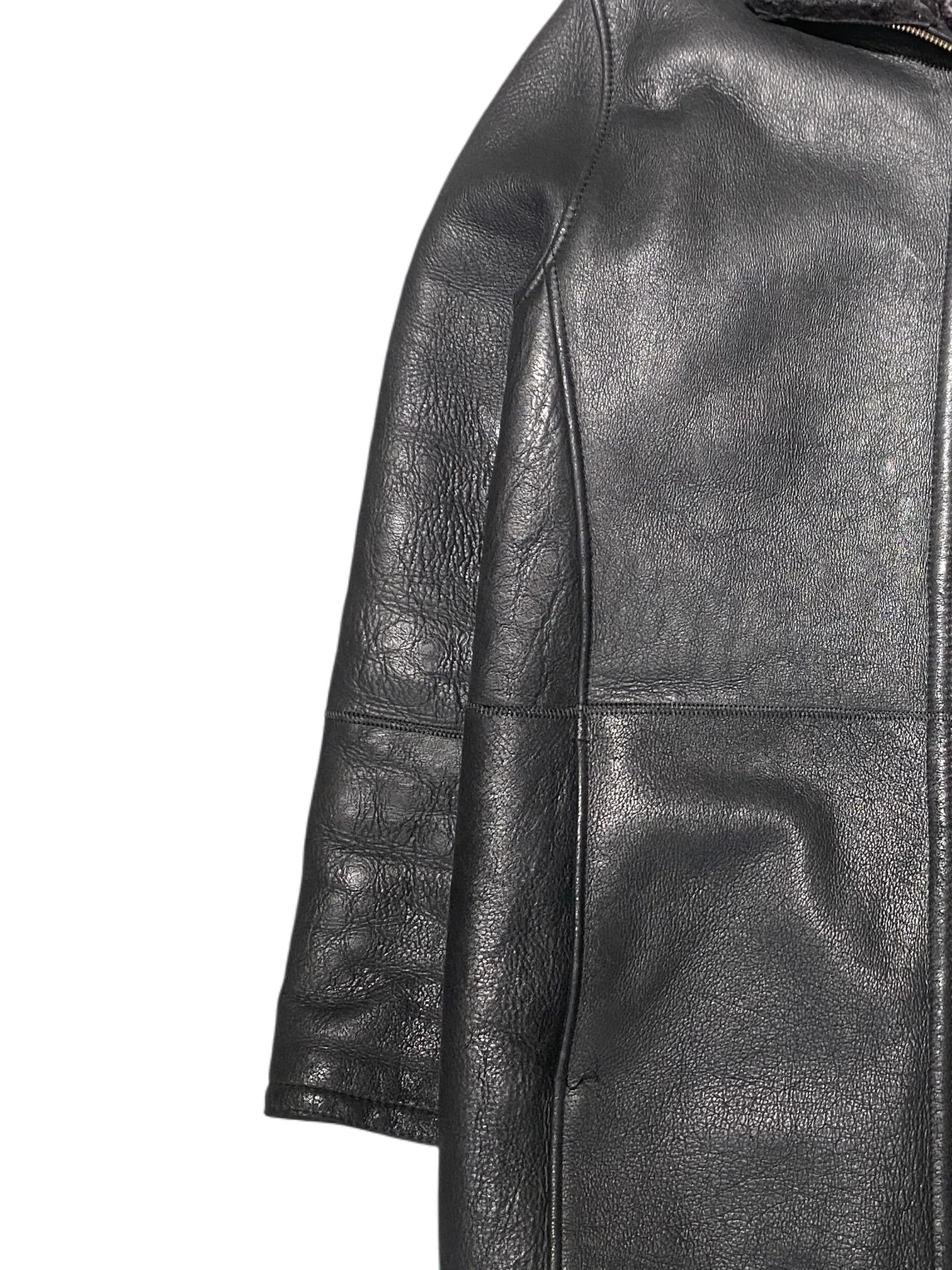 Vintage Leather Jacket S Black