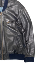Vintage Leather Bomber Jacket 56=XL Black