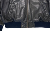 Vintage Leather Bomber Jacket 56=XL Black