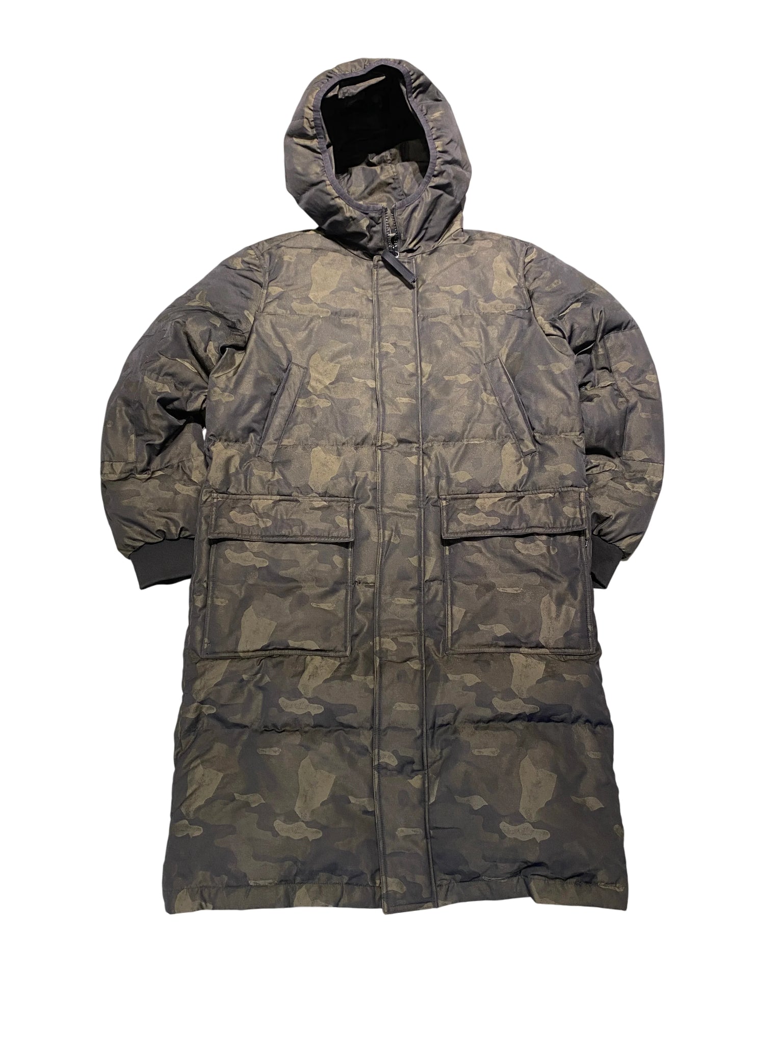 True Religion Long Puffer Coat L Black