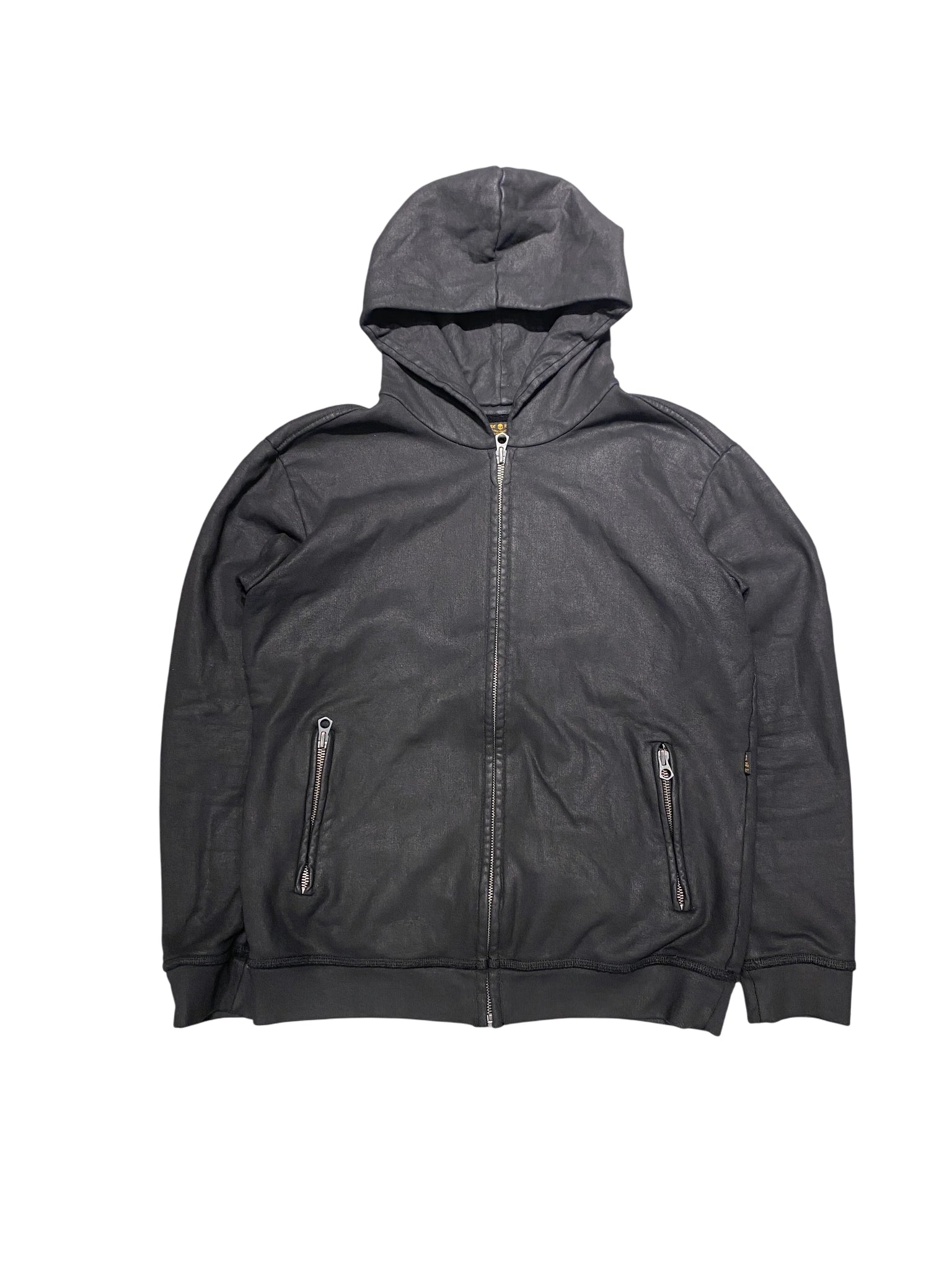 Rude Riders Waxed Zip-up Hoodie L Black