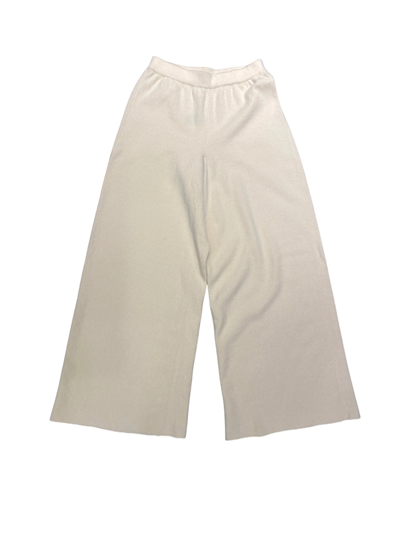 Roberto Collina Wide-leg Knit Wool Pants S Beige