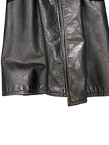 Vintage Leather 1960´s Trench Coat L Black