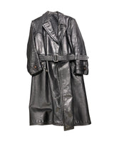 Vintage Leather 1960´s Trench Coat L Black
