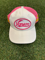 Vanson x Supreme Cap White and pink